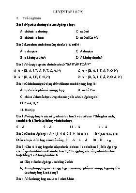 Luyện tập 1 - Chương 1 - Số học 6